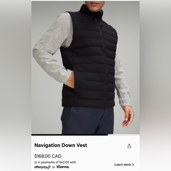 NWT Lululemon- Navigation down vest. Size S in black. Sold out online. - Picture 4 of 6